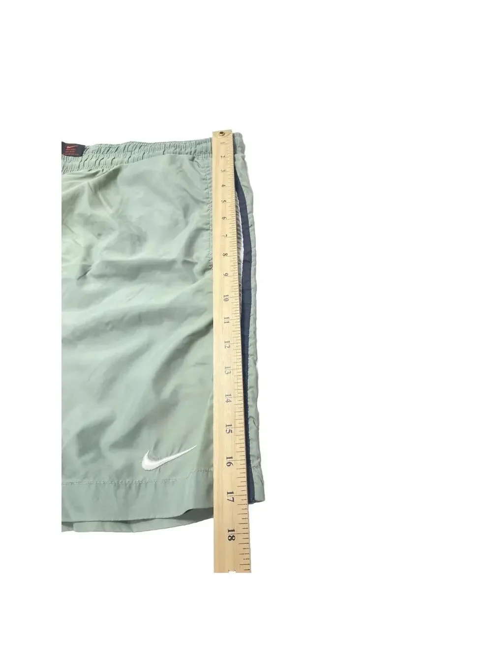 Mens Green Swim Shorts Trunks Built-in Underwear, Size XL, GUC
